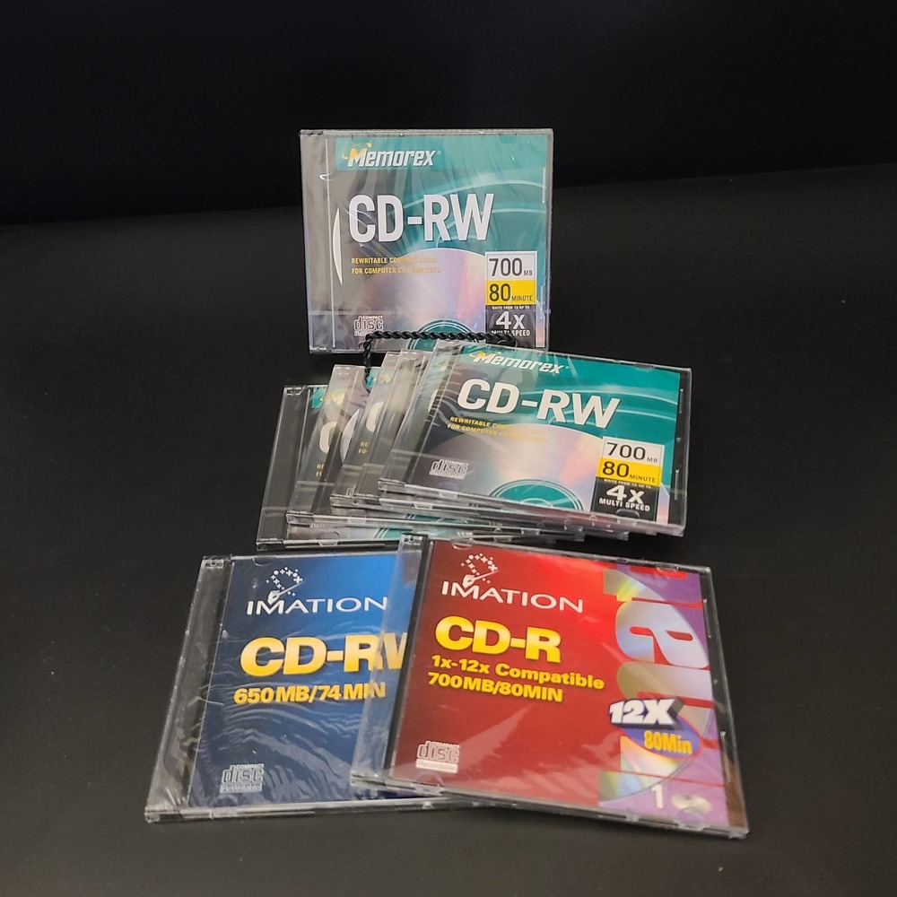 Set of 6 Memorex CD-RW 700MB, 80MIN 4X Speed